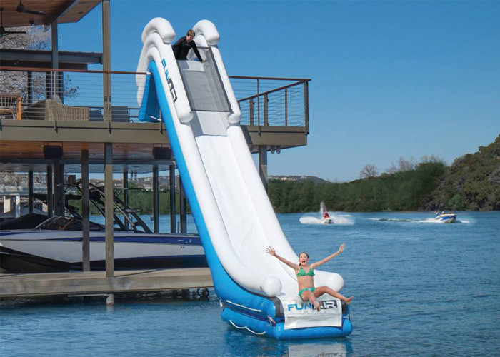 0.9mm PVC Water Play Equipment Inflatable Water Slide For Yacht Custom Size Inflatable Yacht Slide