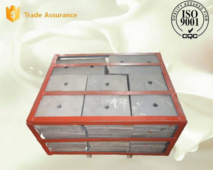 Iron High Cr Impact Plates Alloy Steel Castings Cement Mill Liners HRC60 DF054