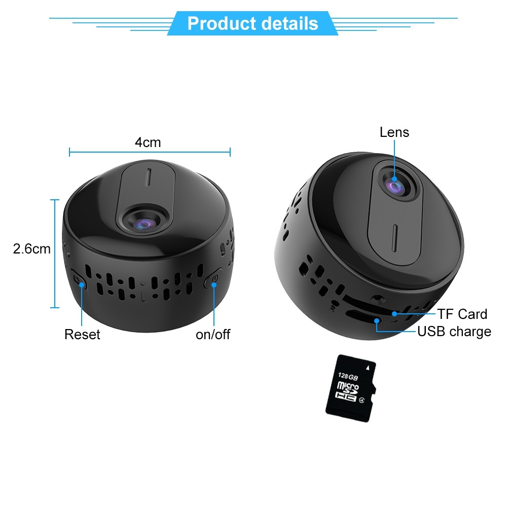 Mini indoor 1080P small button battery Power Audio pick up function 2.0MP surveillance battery camera