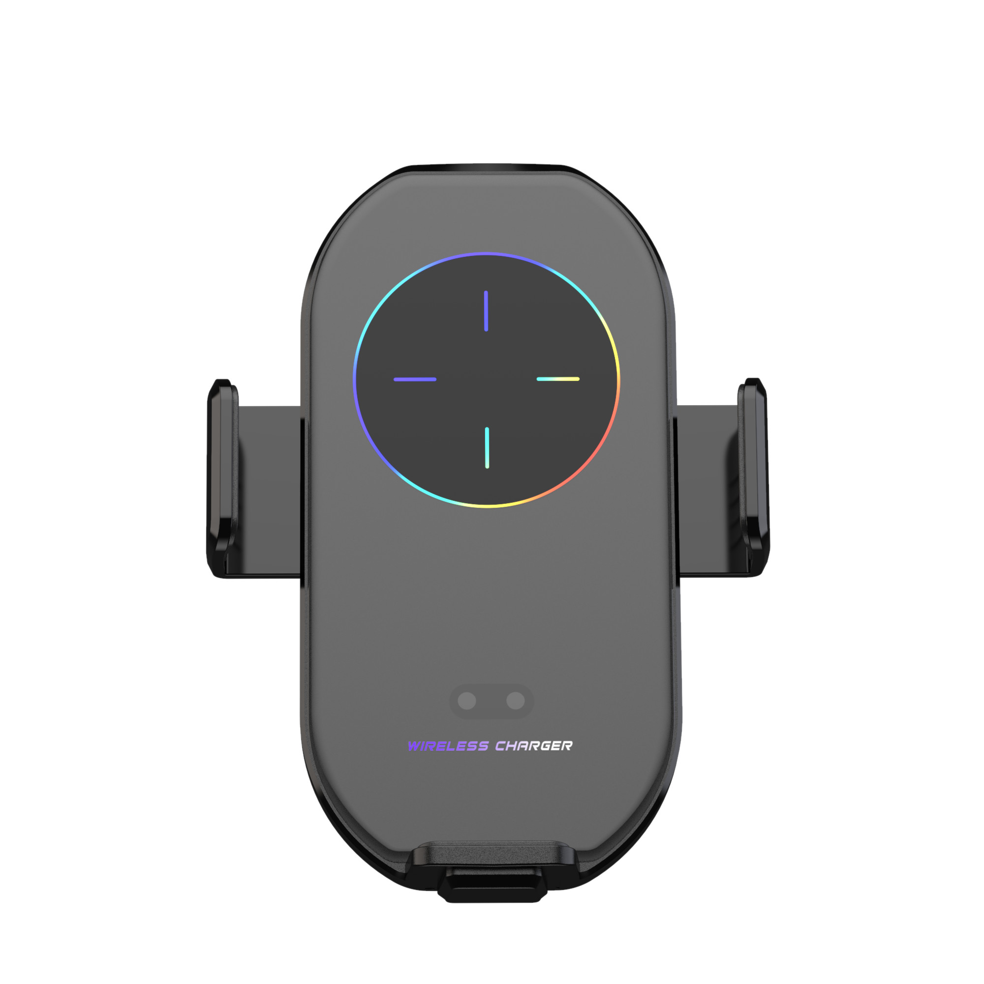 10W Car Phone Mount Wireless Charger ABS Plastic Coating OEM Logo