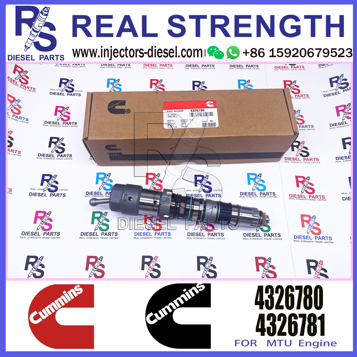 QSK23 QSK45 QSK60 Diesel Engine Common Rail Injector 4902828 4088428 4326780 4326781 4928346