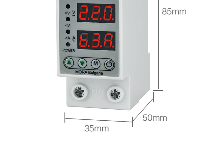 Popular high quality LED Over and Under Voltage Over Load protector device 63A 40A
