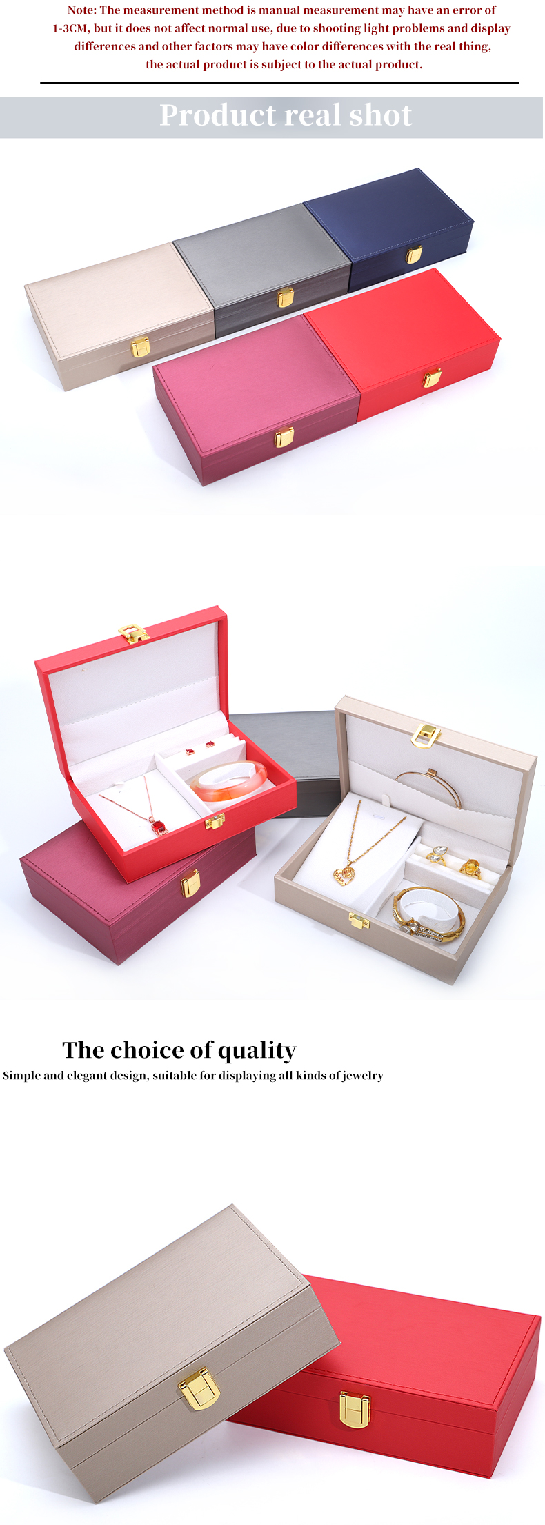 Customer's Logo Hanhong PU Leather Jewelry Box for Rings Earrings Pendants and Necklaces
