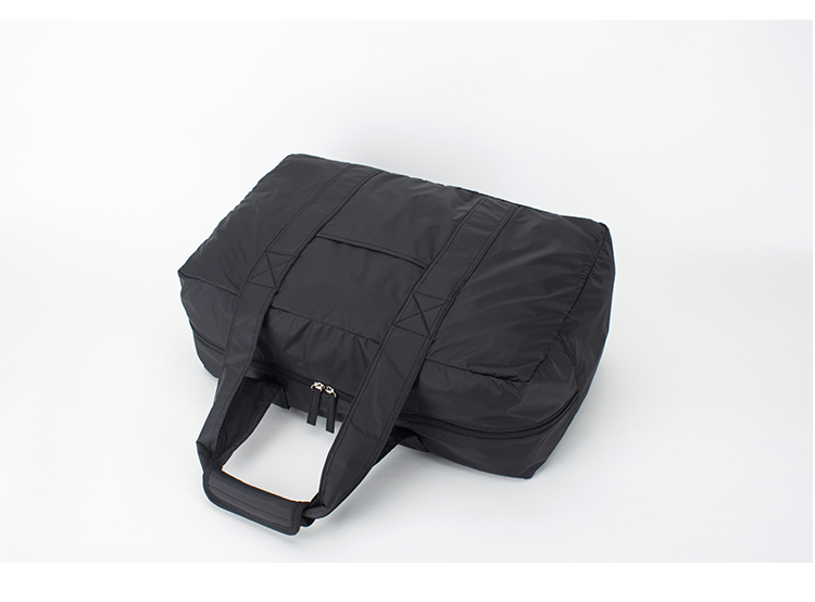 Black Portable Foldable Travel Bag Large Volume Thermal Transfer Printing