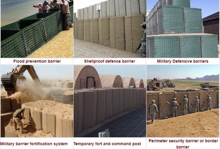 Hdp Galvanized Hesco Barrier Heavy Duty Sand Filling For Flood Retaining Wall