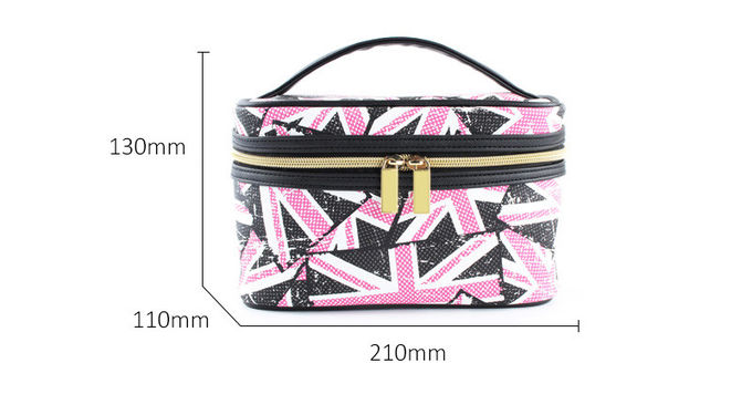 Travel Use Large Capacity Round Cylinder Bucket Cosmetic Cases