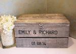 Dark Color Handmade Wooden Boxes , Customized Logo Large Wooden Lock Box