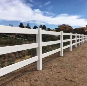 China 3 Rails Heavy Duty Vinyl Fence , Horse Pvc Farm Fence 1.2m Height on sale