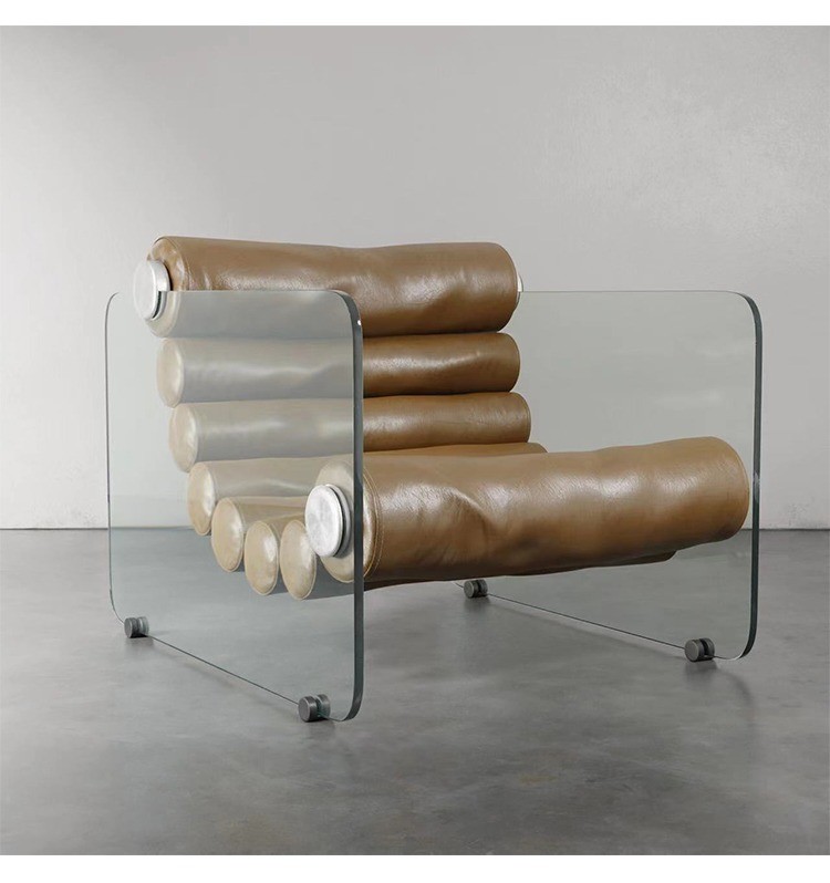 Simple Transparent Acrylic Leisure Single Chair Fiberglass Shaped Recliner