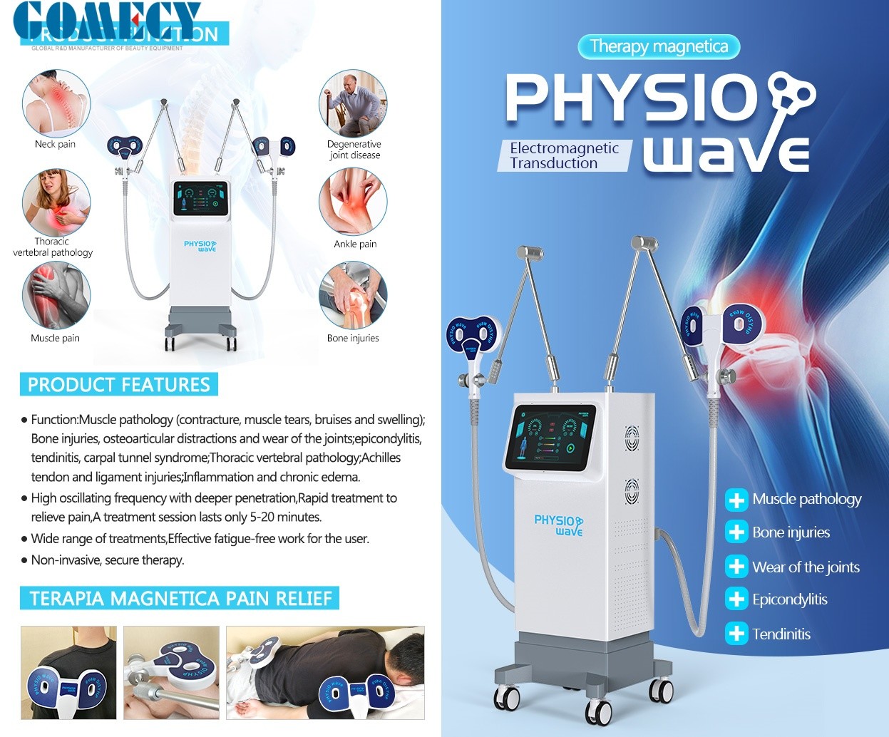 Gomecy 2025 Body Pain Relief Physical Therapy Equipment Body Massager Magnetic Therapy for Stress and Pain Relief
