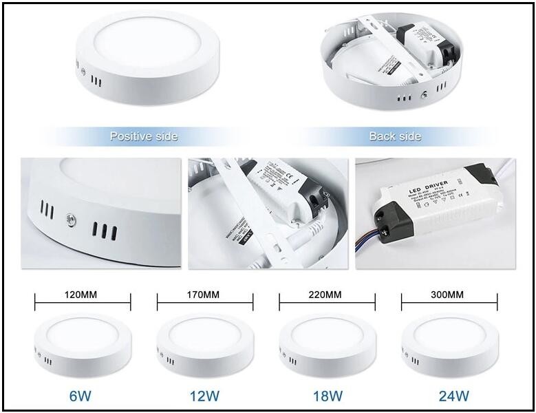 Ip20 12w Led Round Ceiling Light , Aluminum 175mm Led Kitchen Ceiling Lights