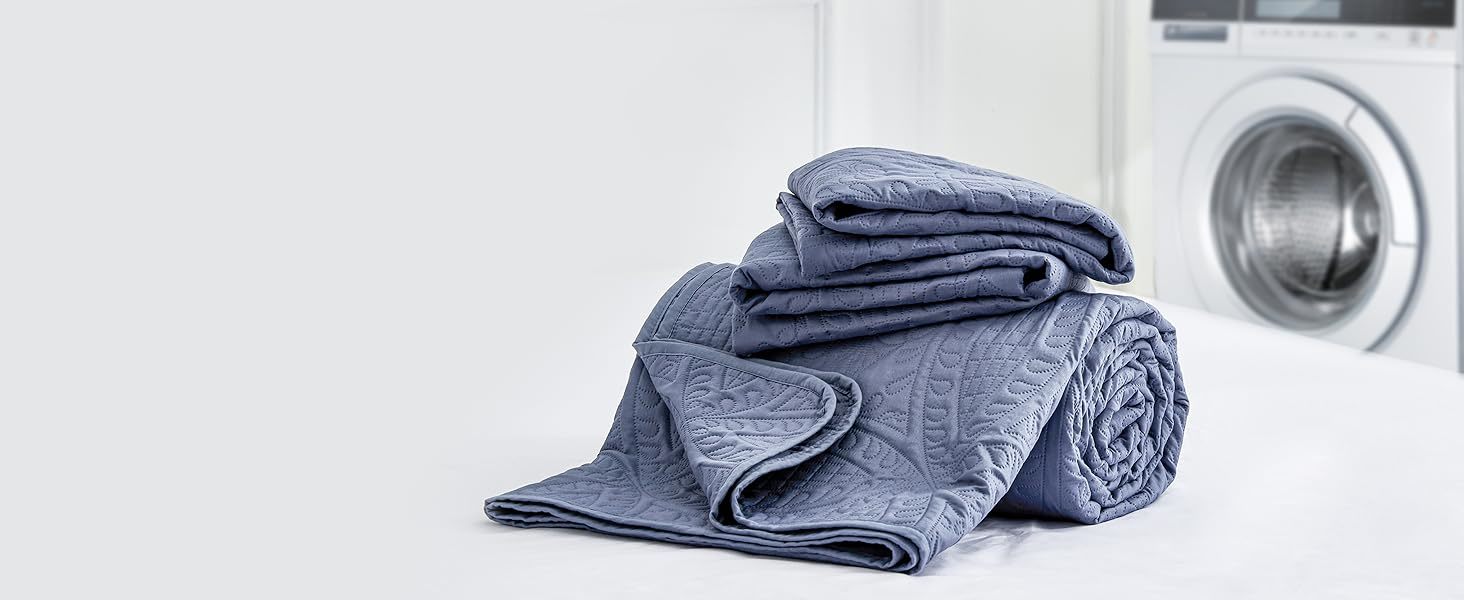 3 Piece King Size Bedspreads Soft Summer Quilt Microfiber 100% Polyester
