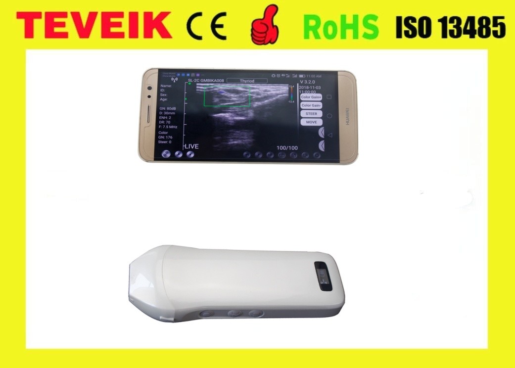 Factory Supplier Medical Digital 128 Elements Linear Wireless Probe, WIFI Ultrasound Scanner Probe