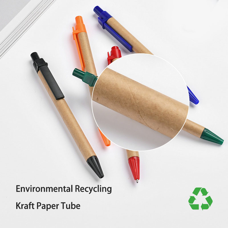 Kraft Paper Creative Ball Pen Eco Friendly Recyclable Customized Ball Point Pens