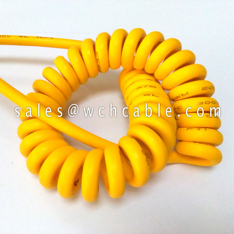 UL21329 Tailored Yellow Retractable Spiral Curly Cable 80C 600V