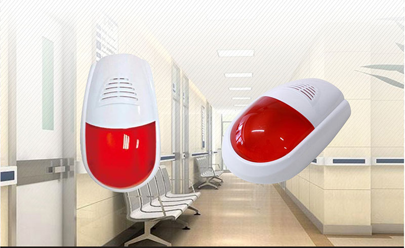 wireless alarm system call button pager and light sound device