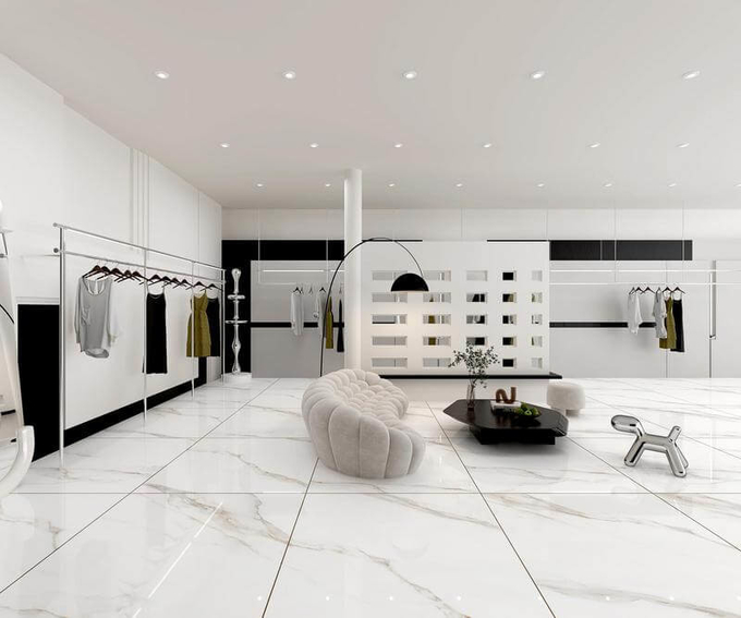 Modern Tiles 1200x1200x9mm Antibacterial Tile And Indoor Floor Glazed Polished Porcelain Tile For Restaurant