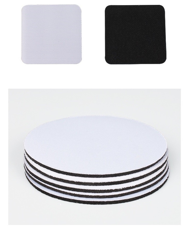 Non Slip Heat Resistant Sublimation Rubber Coasters Customized 10*10cm*3mm/5mm