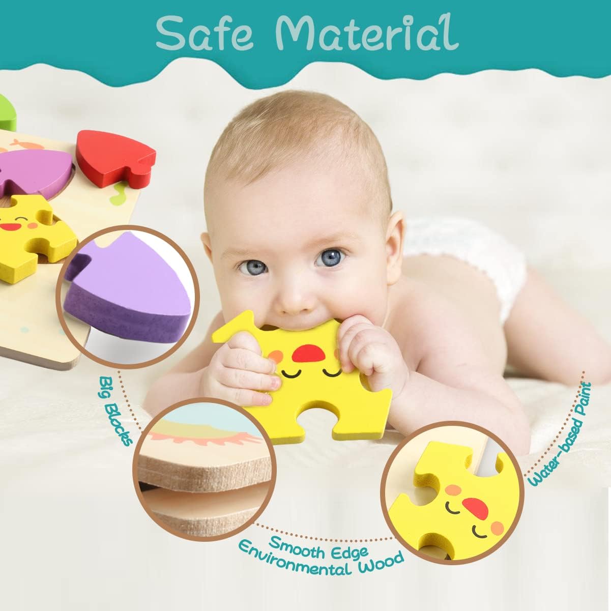 Jigsaw Toddler Educational Toys Wooden Puzzles for Learning Sensory Games 0-24 Months