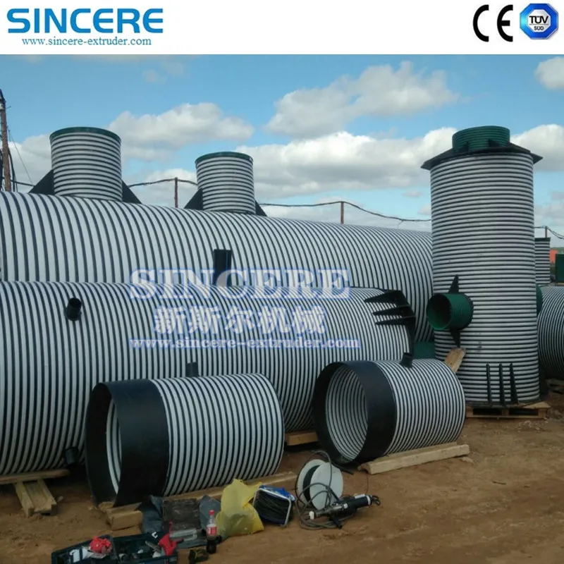 Plastic PE/PP Spiral Winding Corrugated Sewerage Pipe Extrusion Extruder Production Machine Line