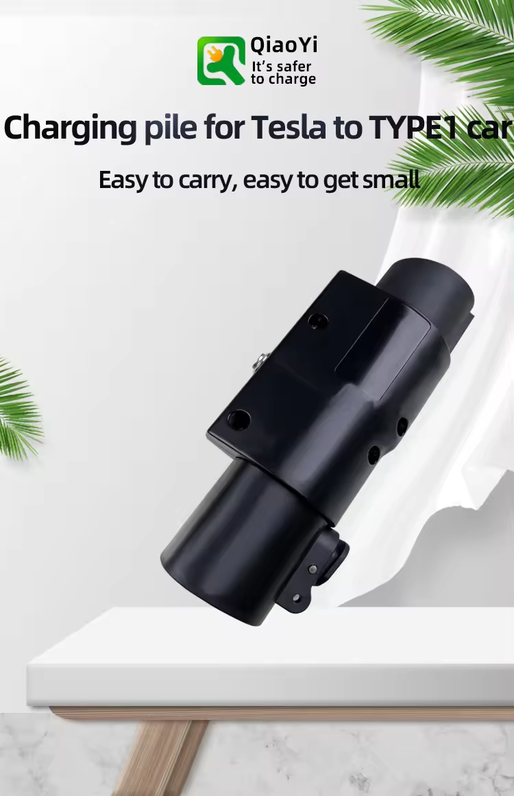 Black 7KW American Gauged Gun Seat Conversion Head 220V for T to Type1 J1772 Charging Head Adapter32A