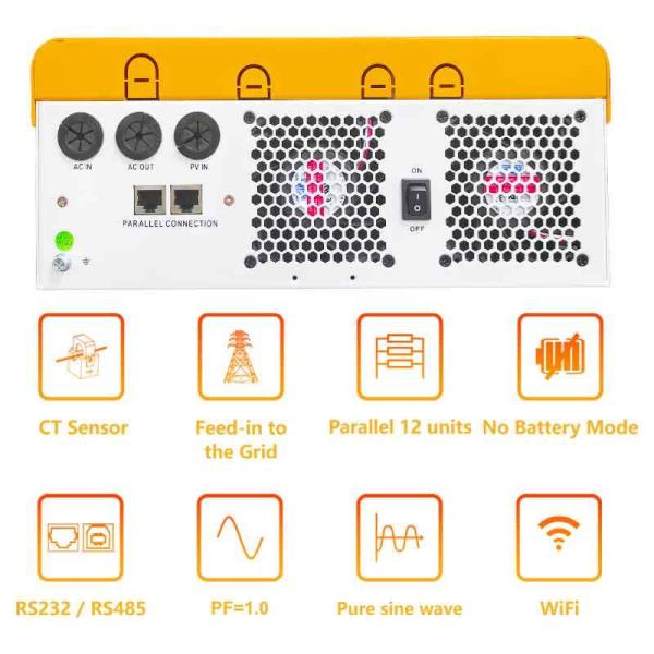 GM Series Hybrid Solar Inverter display panel