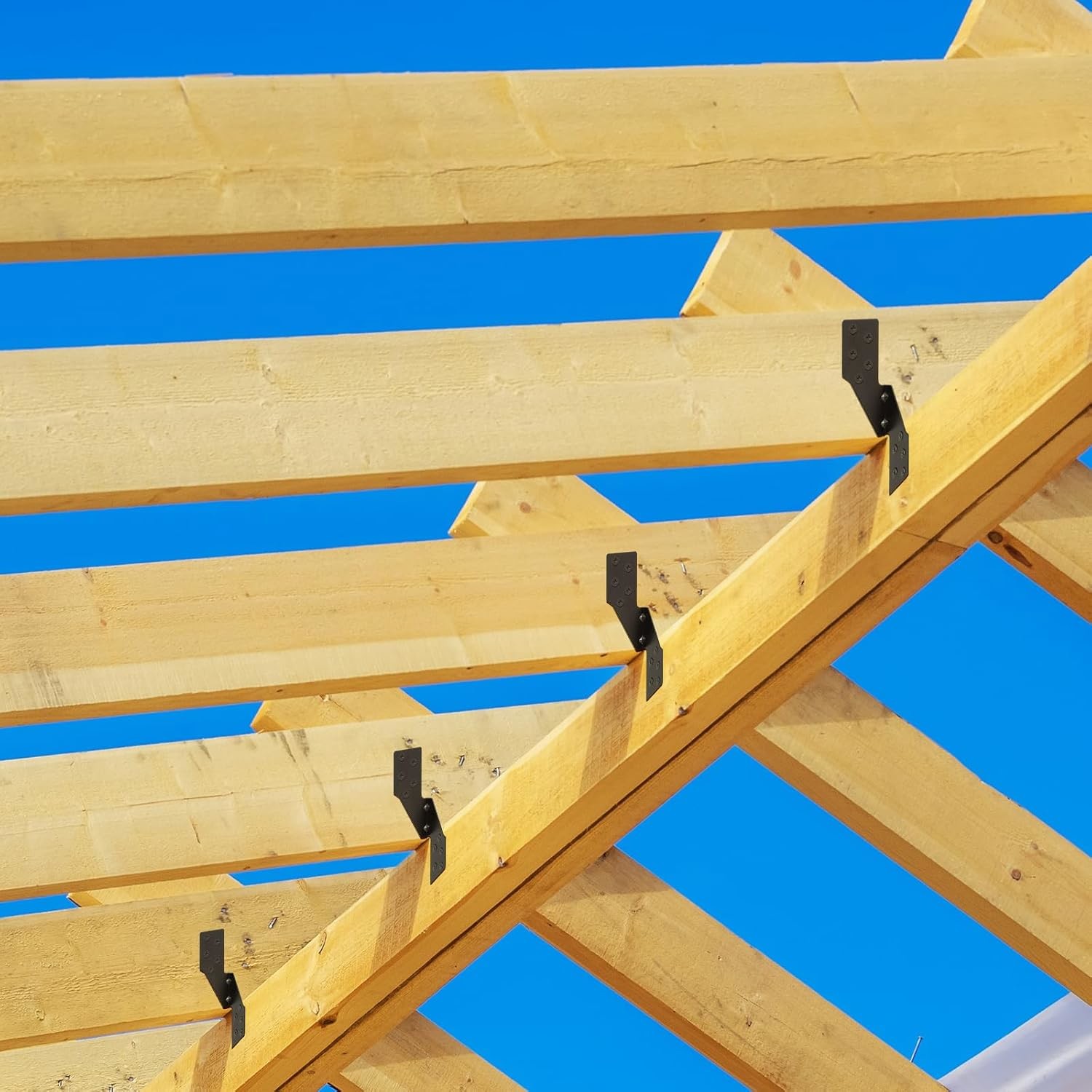Hurricane Straps Brackets 25 Pcs Hurricane Tie With Black Powder-Coated Hurricane Straps Trusses / Rafters Ties