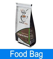 Square Block Customized Paper Bags Flat Bottom Window Kraft Paper For Coffee Bean