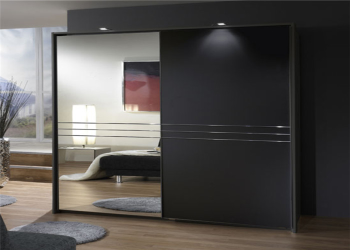 Particle Board Walk In Wardrobe Eco - Friendly With Mirror Sliding Door