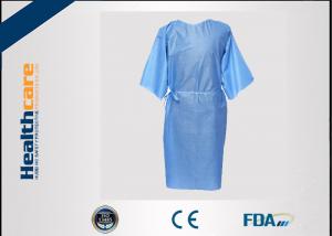 Quality Multifunction 16-80G Disposable Isolation Gowns Ultrasonic Heat Seal Blue/Yellow Coats for sale
