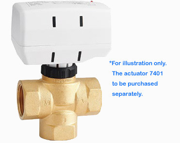 7103 DN25 1 inch Equal Tee model Switching Valve workable with Thermoelectric Actuators for HVAC central control systems