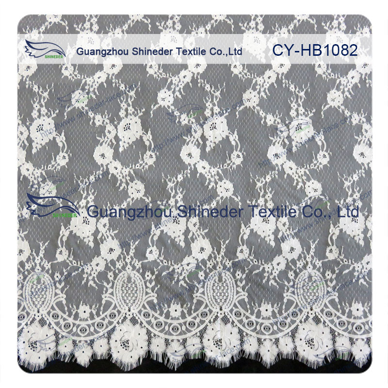 Custom Printed Swiss Voile Lace Trimming / Wedding Dresses Lace Fabric