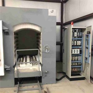 China Air Atmosphere Alloy Parts Treating Batch Industrial Furnace With A Fixed Hearth And A Bottom Trolley on sale