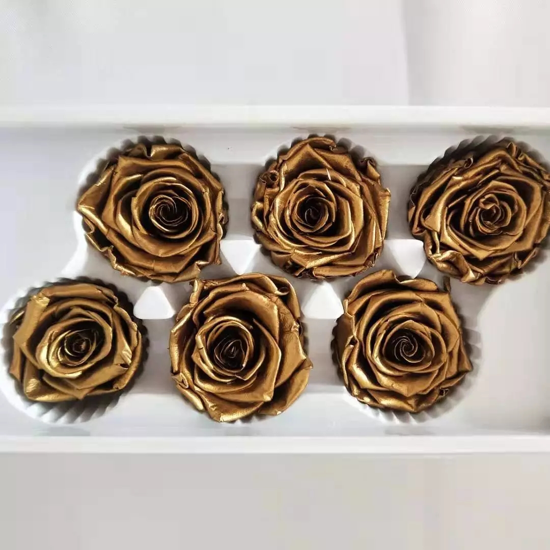 Ecuador Roses Diy Preserved Rose Head Gold Covered Roses rose gold rose