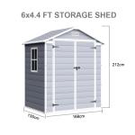 6x4ft Weatherproof Plastic Garden Shed with Double Doors