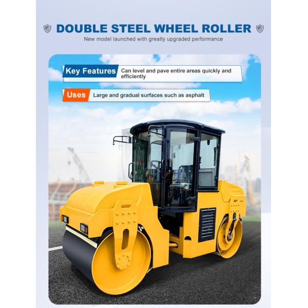 Hydraulic 6 Ton Road Compactor Double Drum Asphalt Roller Machine for Road Construction