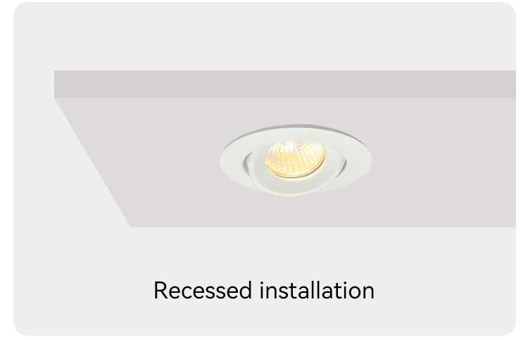Architectural Die-Cast Aluminum Recessed Spotlight Frame With 20° Tilt And Bi-Directional Rotation