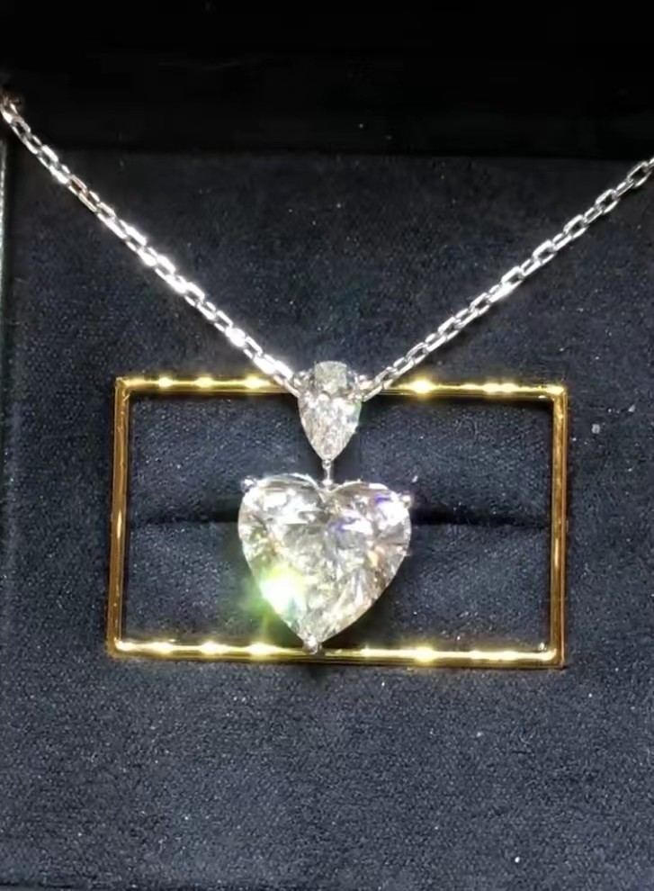 Heart Shape Lab Grown Diamond Pendants Lab Engineered Diamonds Jewelry