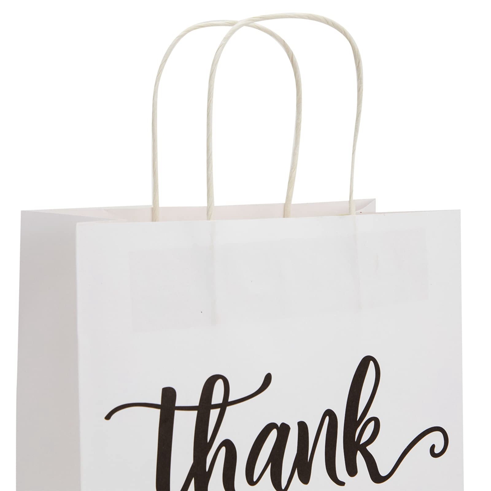 Kraft Paper Thank You Clothing Gift Jewelry Shopping Paper Bag for Business Shopping