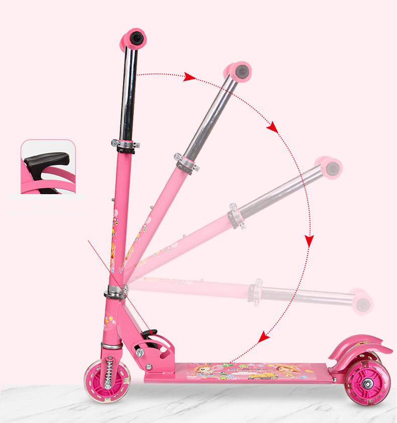 Foldable Kick Scooter for Kids Ages 3-12 Adjustable Height Max Load 200 LBS Portable