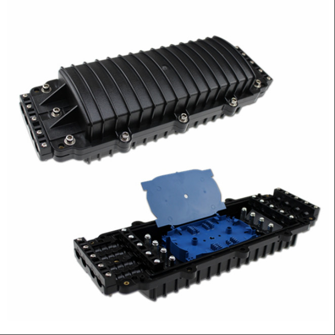 Underground Fiber Optic Splice Closure , Wall Mount Fiber Enclosure 4 In 4 Out