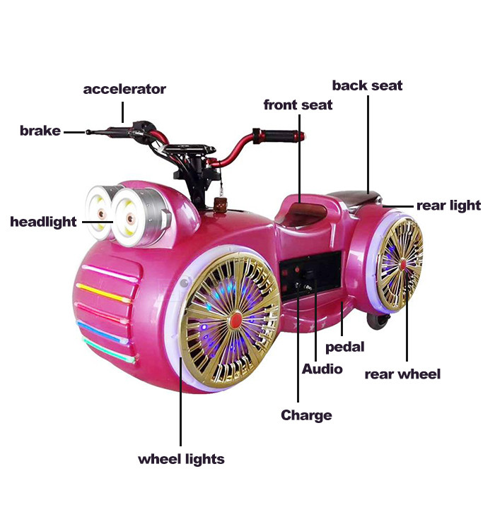 280W Multicolor Big Eyes Moto Bumper Car For Parent Child
