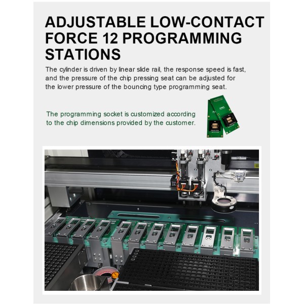 Full-Auto 20 Trays Stacking IC Programmer KA2000 Tape & Tray Integrated Chip Programming Machine with Automatic Feeder for 24/7 Production