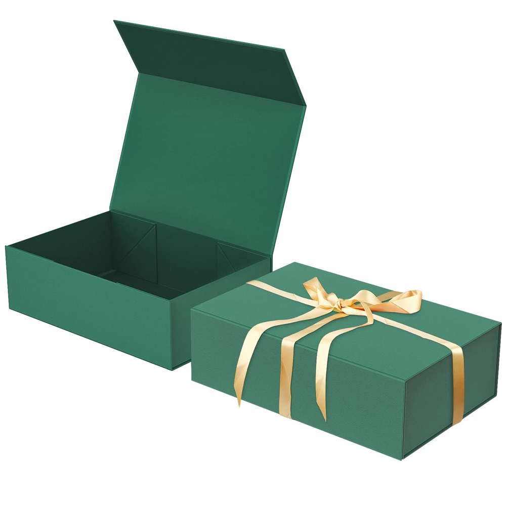 Gift Packaging Paper Box With Magnetic Lid Custom Print Folding Thick Magnetic Flip Close