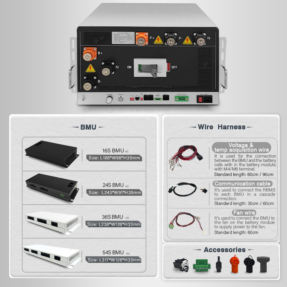 768V±384V 500A High Voltage BMS Power Solution Battery Management System for UPS Lithium Battery