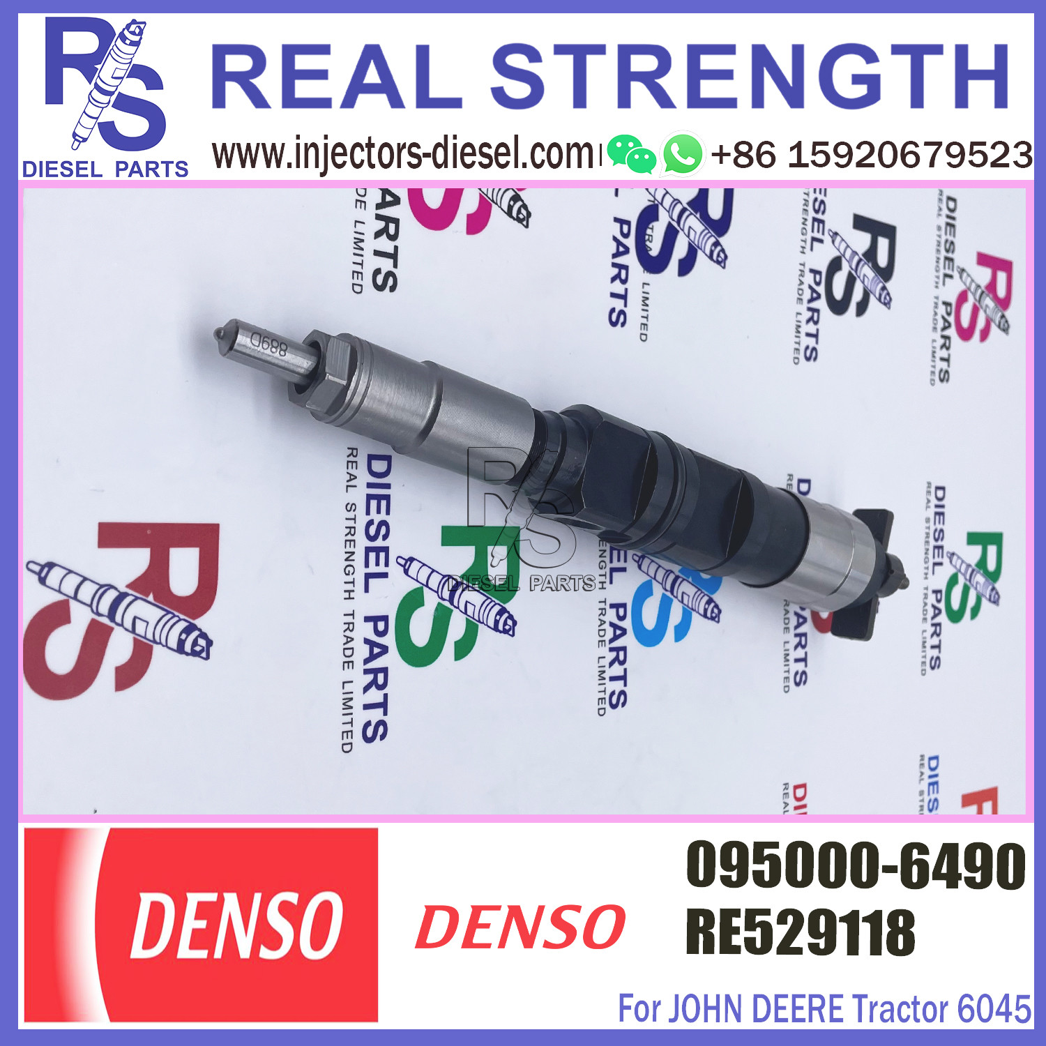 Diesel engine spare parts common rail fuel inyector nozzle 095000-6490 tractor fuel injector DZ100217