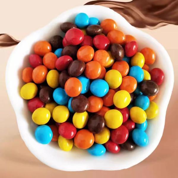 Custom Milk Chocolate Beans Halal Colorful Crisp Sugar Coated For Children
