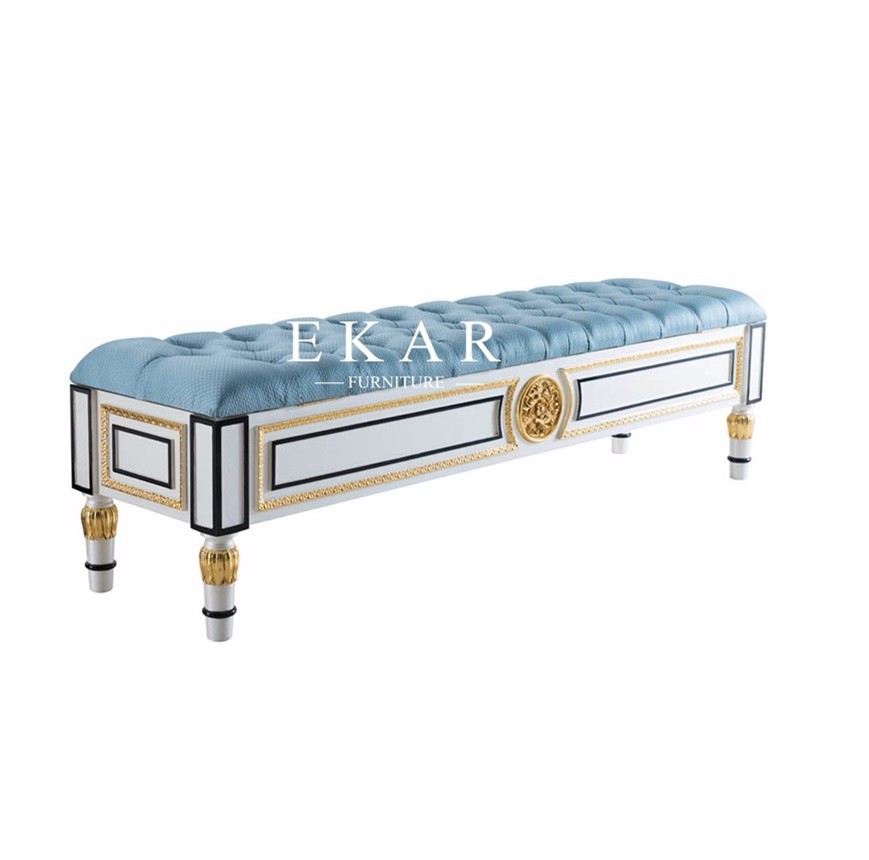 Antique Wooden decoration Foot Rest Bed End Stool FLN-M-BD201