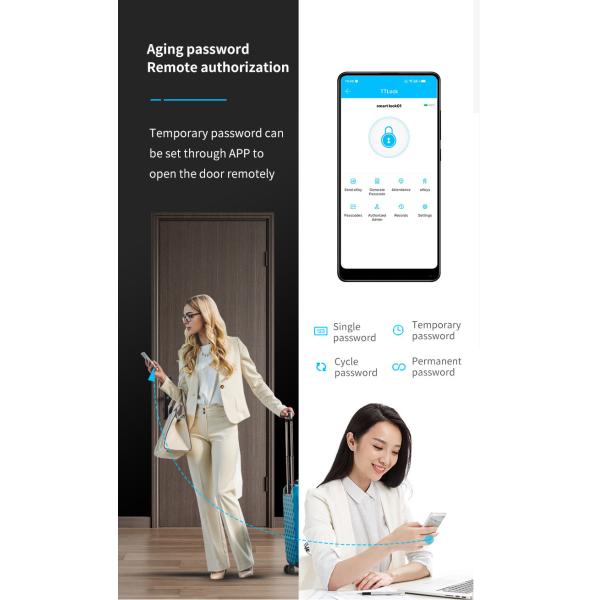 Wifi Password Electronic Smart Door Lock Keyless Tuya Smart Lock