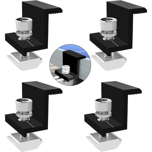 60M/s Wind Load Anodized Solar Mid Clamp Mounting Structure for Roof Mounting System